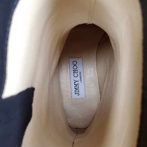 Jimmy Choo Brushed Suede Combat Boots with Crystals, Size 36½ - Picture 9 of 11